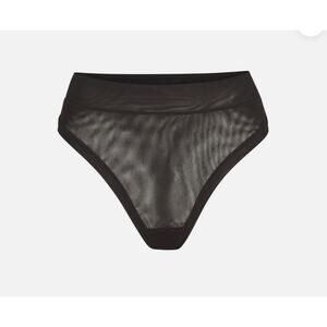 Skims Summer Mesh Thong Onyx Black Size XS NWT